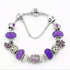 New 20g Amethyst 18K White GP Plated Bracelet